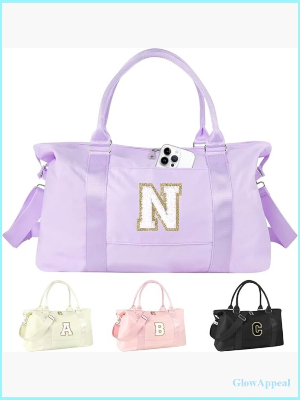 Personalized Initial Travel Weekender Duffel Bag with Trolley Sleeve